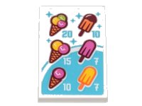 LEGO part Tile 2 x 3 with Menu, Price List of Ice Cream Cones and Popsicles Pattern (Sticker) - Set 71741 26603pb131