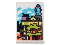 LEGO part Tile 2 x 3 with Ninjago City Gardens Model Pattern (Sticker) - Set 71741 26603pb136