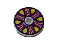 LEGO part Technic, Disk 3 x 3 with Yellow Points and Circuits on Dark Purple Pattern (Sticker) - Set 8245 2723pb006