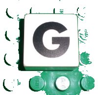 LEGO part Duplo, Baldosa 2 x 2 x 1 con Patrón de Letra Capital G Negra 2756pb314