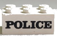LEGO part Stein 2 x 3 con Patrón Negro 'POLICE' Serif Negrita (En Relieve) 3002oldpb06