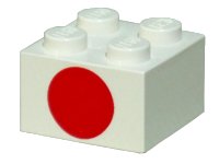 LEGO part Ladrillo 2 x 2 con Patrón de Punto Rojo en Un Lado 3003px6