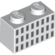 LEGO onderdeel Brick 1 x 2 with 24 Dark Bluish Gray Rectangles Pattern (3004pb185)