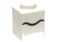 LEGO part Brick 1 x 1 with Black Wavy Line Pattern (Super Mario Boo Mouth) 3005pb049