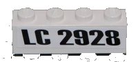 LEGO part Stein 1 x 4 con Patrón 'LC 2928' Negro (Pegatina) - Set 2928 3010pb065
