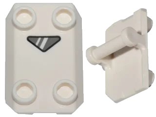 LEGO part Platte, Modifiziert 2 x 3 Invertiert mit 4 Nopfen und Balkengrift unten (Schaukelplatte) mit Dunkelblaugrau-Dreieck-Muster (SW Riot Shield) (30166pb01)