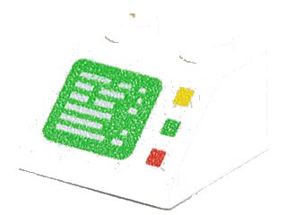 LEGO part Slope 45 2 x 2 with Computer Screen and Right Side Buttons Pattern (3039p23)