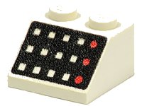 LEGO part Pente 45 2 x 2 avec 12 Boutons et 3 Lampes Rouges sur Motif Fond Noir 3039p32