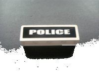 LEGO part Panel 1 x 4 x 1 with White 'POLICE' on Black Background Pattern (Sticker) - Set 7236-1 30413pb019