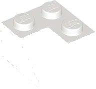 Schräge 45 2 x 2 Double Concave en blanc, numéro de pièce LEGO 3046