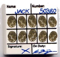 LEGO part Carreau 2 x 2 with Fingerprints File Jack Pattern 3068pb0061