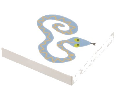 LEGO part Tile 2 x 2 with Curled Snake Pattern (3068pb0077)