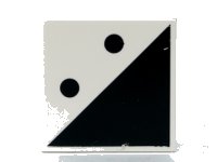 LEGO part Tile 2 x 2 with 2 Black Dots and Triangle Pattern 3068pb0193