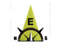 LEGO part Tile 2 x 2 with Compass East 'E' in Lime Pointer Pattern 3068pb0356