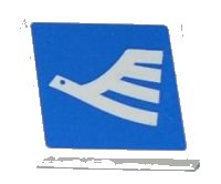 LEGO part Tile 2 x 2 with White Airline Bird on Blue Background Pattern Model Left Side (Sticker) - Set 3182 3068pb0459L