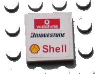 LEGO part Tile 2 x 2 with Vodafone (Wide), Bridgestone and Shell Logos Pattern (Sticker) - Set 8654 3068pb0810