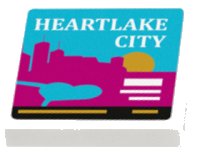 LEGO part Tile 2 x 2 with 'HEARTLAKE CITY' and Skyline Pattern (Sticker) - Set 41106 3068pb0948