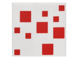 LEGO part Tile 2 x 2 with Red Squares Pattern (Minecraft Cake) (3068pb0991)