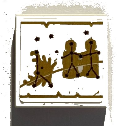 LEGO part Tile 2 x 2 with Black Star Constellations, Gold Lines Pattern (Sticker) - Set 75969 (3068pb1789)