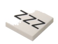 LEGO part Carreau 2 x 2 with Black 'ZZZ' Pattern 3068pb1997