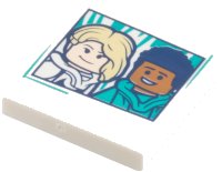 LEGO part Tile 2 x 2 with Polaroid Photo with Gwen Stacy and Miles Morales Minifigures Pattern 3068pb2695