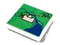 LEGO part Tile 2 x 2 with Orient India Map Pattern 3068px34