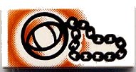 LEGO part Tile 1 x 2 with Locket and Chain Pattern 3069pb0039