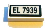 LEGO part Tile 1 x 2 with Black 'EL 7939' on White Background Pattern (Sticker) - Set 7939 3069PB0088