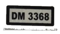 LEGO part Carreau 1 x 2 with 'DM 3368' Pattern (Sticker) - Set 3368 3069pb0200
