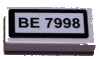 LEGO part Carreau 1 x 2 with 'BE 7998' Pattern (Sticker) - Set 7998 3069pb0211