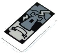 LEGO part Tile 1 x 2 with Tarot Tower Card Pattern 3069pb0257