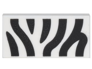 LEGO onderdeel Tegel 1 x 2 met Zebrastrepen Patroon (3069pb0534)