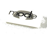 LEGO part Tile 1 x 2 with Black 'mode' and Light Bluish Gray Wig Pattern 3069pb0714