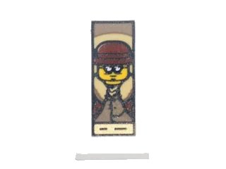LEGO onderdeel Tile 1 x 2 with Portrait of Male Minifigure with Bowler Hat and Glasses Pattern (Sticker) - Set 71741 (3069pb0883)