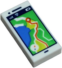 LEGO part Tile 1 x 2 with Cell Phone / Smartphone with GPS Map on Screen Pattern 3069pb1397