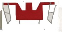 LEGO part Carreau 1 x 2 avec Pattern Starfighter Jedi Mini Gris Clair et Rouge 3069px47