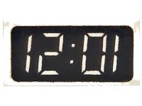 LEGO part Tile 1 x 2 with Digital Clock with  '12:01' / '10:21' on Black Background Pattern 3069px5