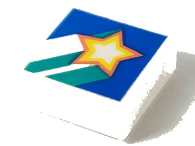 LEGO part Tile 1 x 1 with Star and Dark Turquoise Stripes on Blue Background Pattern (3070pb152)