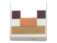LEGO part Tile 1 x 1 with Dark Brown Squares, Medium Nougat and Dark Tan Rectangles Pattern (Minecraft Alpaca / Llama Nose and Mouth) 3070pb182