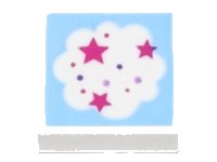 LEGO part Tile 1 x 1 with Cloud with Magenta Stars on Bright Light Blue Background Pattern 3070pb190