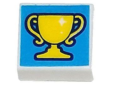 LEGO part Piastrella 1 x 1 con Motivo Trofeo Giallo su Sfondo Azzurro Scuro (3070pb245)
