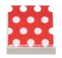 LEGO part Tile 1 x 1 with White Polka Dots on Red Background Pattern 3070pb255