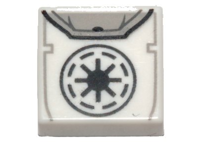 LEGO part Tile 1 x 1 with Black SW Galactic Republic Logo Backpack Pattern (3070pb268)
