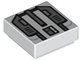 LEGO part Carreau 1 x 1 avec Sac à Dos Jet SW Imperial Commando avec Trapèzes Gris Bleuâtre Foncé et Motif Rectangles Argent 3070pb358