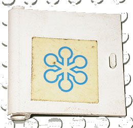 LEGO part Door 1 x 5 x 4 Left with Interfrigo Snowflake Logo Pattern (Sticker) - Set 147 (3195pb03)
