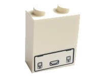 LEGO part Stein 1 x 2 x 2 with Inside Axle Holder with Service Door with Handle Pattern (Sticker) - Set 7743 3245bpb15