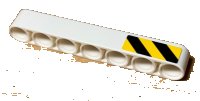 LEGO part Technic, Liftarm Thick 1 x 7 with Black and Yellow Danger Stripes Pattern Model Right Side (Sticker) - Set 42078 32524pb041R