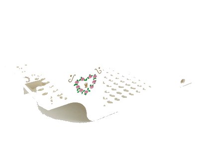 LEGO part Vehicle, Base 10 x 21 x 5 1/3 Belville Horse Carriage with Gold Crown and Pink Roses Heart Pattern (33202px1)