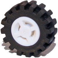 LEGO part Wheel 8mm D. x 6mm with Slot with Black Tire 15mm D. x 6mm Offset Tread Small - Band Around Center of Tread (34337 / 87414) 34337c02