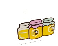 LEGO part Duplo, Brick 2 x 2 with 3 Jars of Honey Pattern 3437pb125